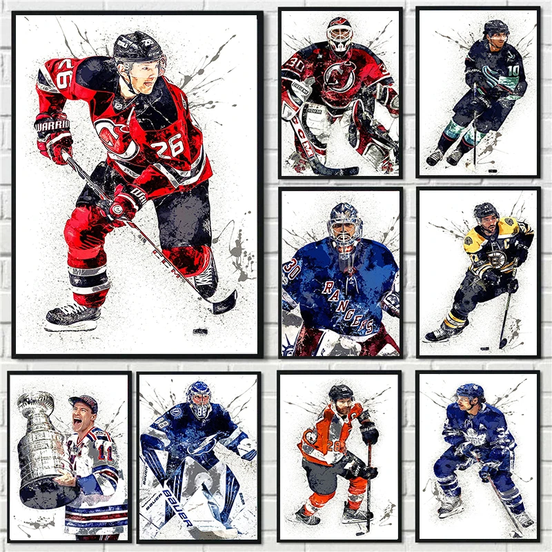 Abstract Ice Hockey Portrait S - مراجعة Sports Equipment Poster وسعره