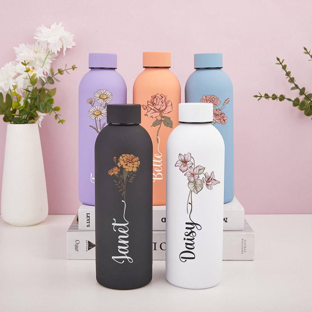 زجاجة مياه مزخرفة بالزهور قابل - مراجعة Sports Water Bottle Insulated وسعره